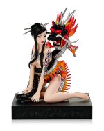 Dragon Girl Statue (Silver/Black)